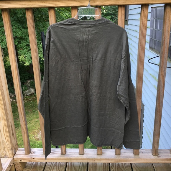 💚NEW💚 Mens Army green 100% cotton Henley with 3 buttons, long sleeves. Sz XL - Picture 4 of 9